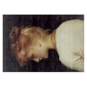 Frauenportrait von hinten (von Frederic Leighton) Schneidebrett
