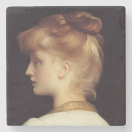 Frauenportrait von hinten (von Frederic Leighton) Steinuntersetzer