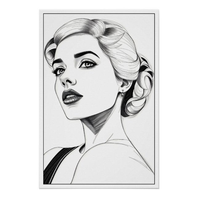 Frauenporträt Poster (Vorderseite)