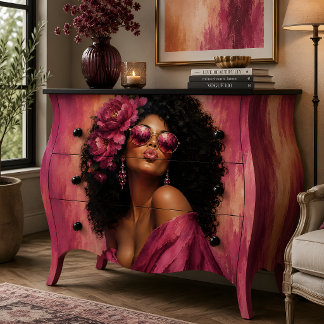 Frauenporträt Rosa Floral Glamour Seidenpapier