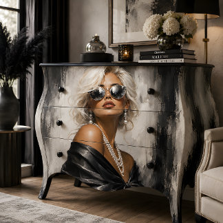 Frauenporträt Schwarz Weiß Glamour Seidenpapier