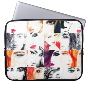 Frauenporträtmuster Laptopschutzhülle