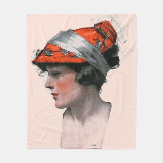 Frauenprofil Fleecedecke (Vorderseite)