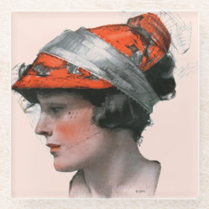 Frauenprofil Glasuntersetzer