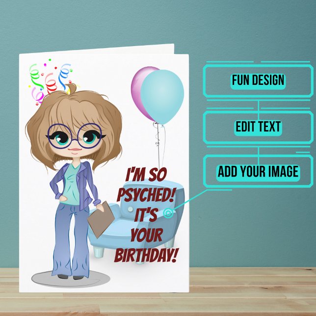 Frauenpsychologin Funny Pub Birthday Karte (Looking for the perfect card for that talented psychologist or psychiatrist friend of yours?)