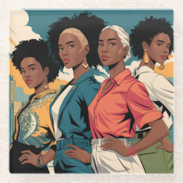 Frauenrechte in urbaner Mode Glasuntersetzer