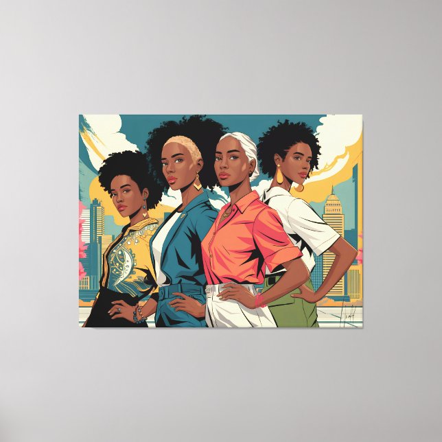 Frauenrechte in urbaner Mode Leinwanddruck (Vorderseite)