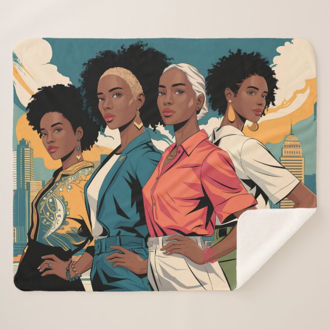 Frauenrechte in urbaner Mode Sherpadecke (Vorderseite (Horizontal))