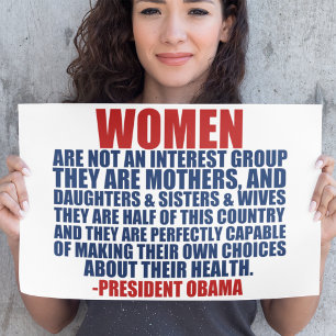 Frauenrechte pro Wahl Obama Zitat Poster