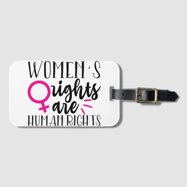 Frauenrechte sind Menschenrechte Gepäckanhänger (Vorderseite (Horizontal))