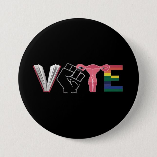 Frauenrechte verboten Bücher LGBTQ Button (Vorderseite)