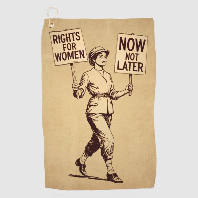 Frauenrechte, Vintage feministische Suffragette Ar Golfhandtuch (Vorderseite)