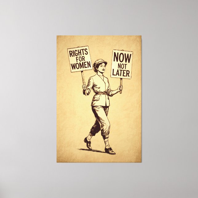 Frauenrechte, Vintage feministische Suffragette Ar Leinwanddruck (Vorderseite)