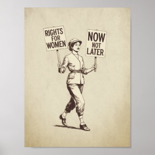 Frauenrechte, Vintage feministische Suffragette Ar Poster