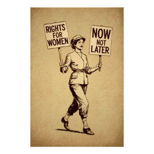 Frauenrechte, Vintage feministische Suffragette Ar Poster