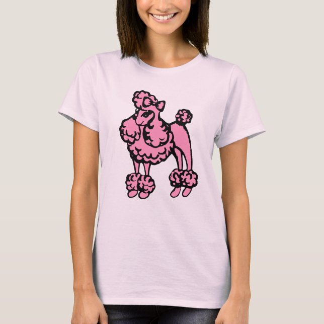 Frauenrosa Poodle Nachthemd Shirt Geschenk (Vorderseite)