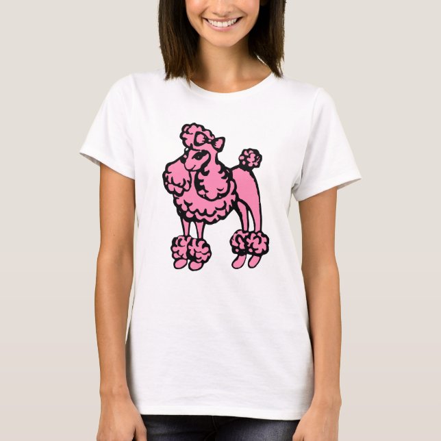 Frauenrosa Poodle Nachthemd Shirt Geschenk (Vorderseite)