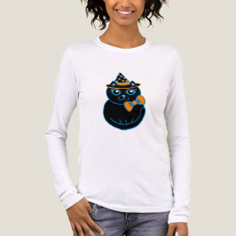 Frauenrücken Halloween Black Cat Top-T - Shirt