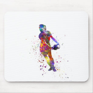 Frauenrugby in Aquarell Mousepad
