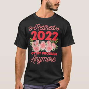 Frauenruhestand 2022 Niedlich rosa Reifen T-Shirt