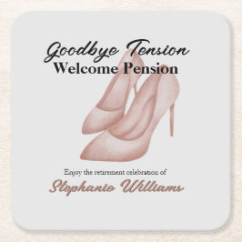 Frauenruhestand Auf Wiedersehen Heels des Tension  Rechteckiger Pappuntersetzer