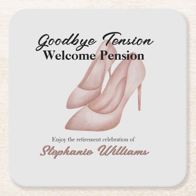 Frauenruhestand Auf Wiedersehen Heels des Tension  Rechteckiger Pappuntersetzer (Vorderseite)