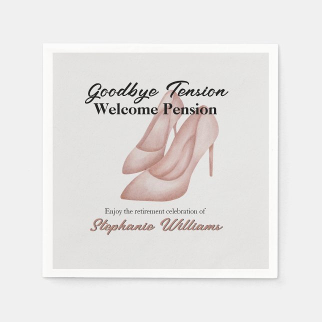 Frauenruhestand Auf Wiedersehen Heels des Tension  Serviette (Vorderseite)