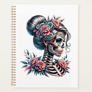 Frauenschädel Dia De Los Muertos Skelett Planer