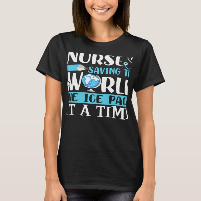 Frauenschulkur Rette das Welt-One-Ice-Pack T-Shirt (Vorderseite)