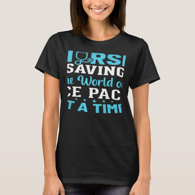 Frauenschulkur Rette das Welt-One-Ice-Pack T-Shirt (Vorderseite)
