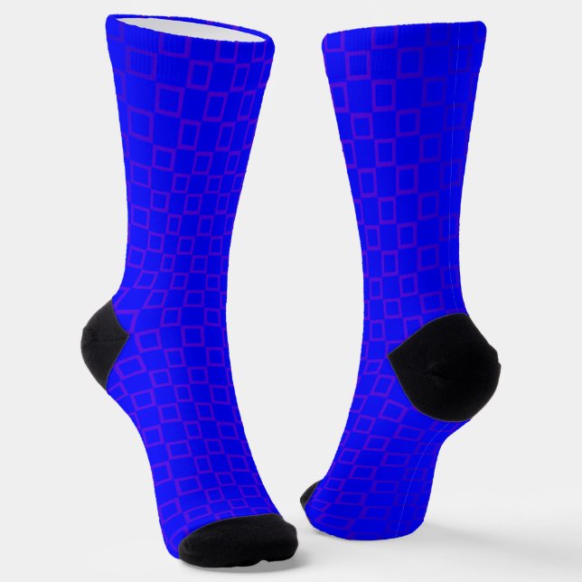 Frauensocken, Blaues Lila klassisches Design Socken (Gewinkelt)