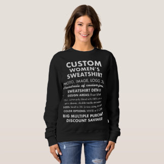 Frauenspezifisches Personalisiertes Schwarzes Swea Sweatshirt
