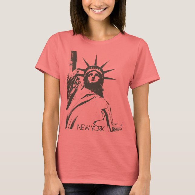 Frauenstatue des New Yorker Shirts des T - Shirt d (Vorderseite)