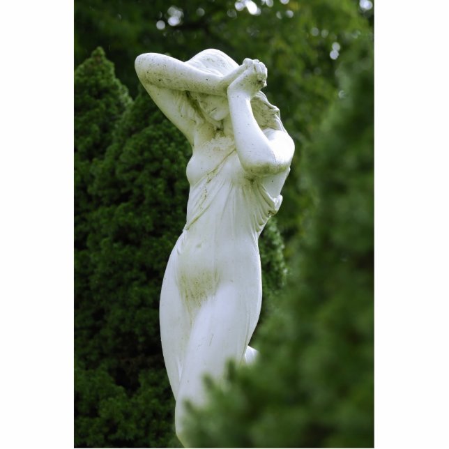 Frauenstatue im Garten Freistehende Fotoskulptur (Vorne)