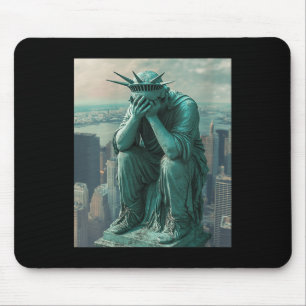 Frauenstatue von Liberty Facepalm V-Hals Mousepad