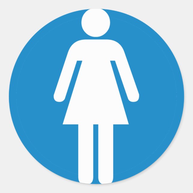 Frauenstraßenzeichen Runder Aufkleber (Vorderseite)