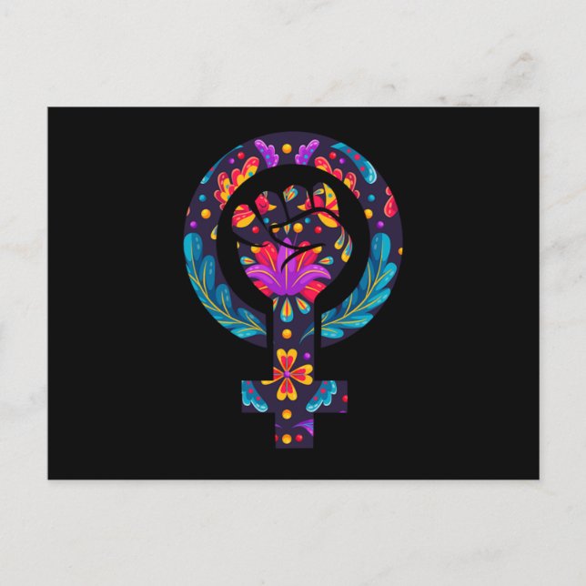 Frauensymbol Feminist Feminism Girl Power Empower Postkarte (Vorderseite)