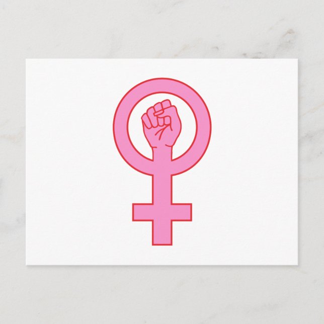 Frauensymbol mit Hand Postkarte (Vorderseite)