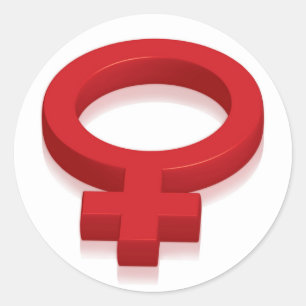 FRAUENSYMBOL RUNDER AUFKLEBER