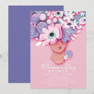 Frauentag Brunch Moderne Girly Floral Einladung