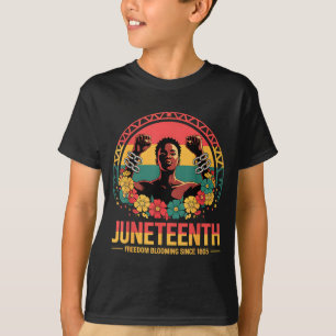 Frauentag Juneteenth Blumenfreiheit schwarze Gesch T-Shirt