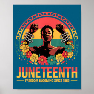 Frauentag Juneteenth Floral Freedom Day Schwarze G Poster