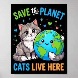 Frauentag Männer retten den Planeten Katze lebt hi Poster