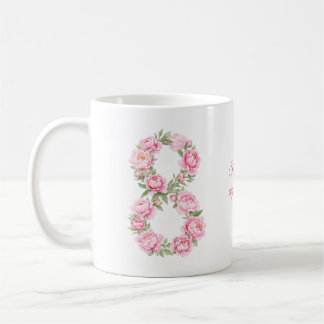 Frauentag Pfingstrose Blume für 8. März Kaffeetasse