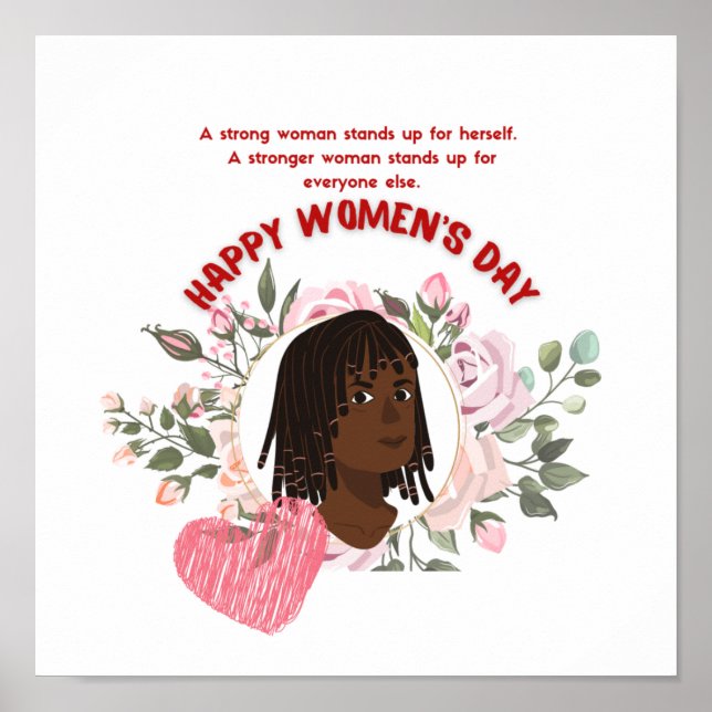 Frauentag Thema niedliches Design Poster (Vorne)