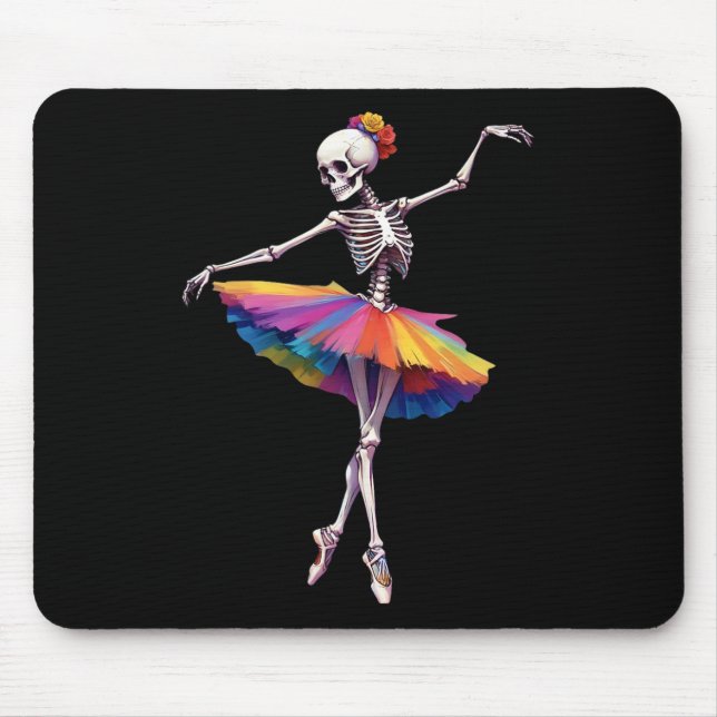 Frauentanz Skeleton Rainbow Ballerina Mousepad (Vorne)