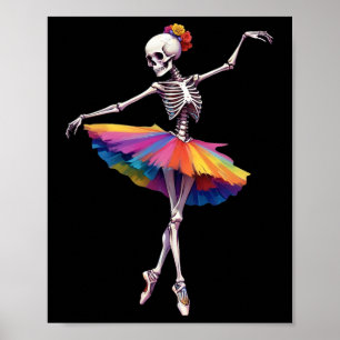 Frauentanz Skeleton Rainbow Ballerina Poster