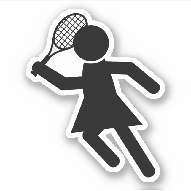 Frauentennis-Symbol-Sport Aufkleber (Vorderseite)
