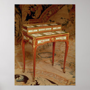 Frauentisch mit Tafeln aus Porzellan von Sevres Poster