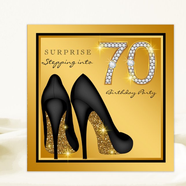 Frauenüberraschung 70. Geburtstagsparty Einladung (Von Creator hochgeladen)
